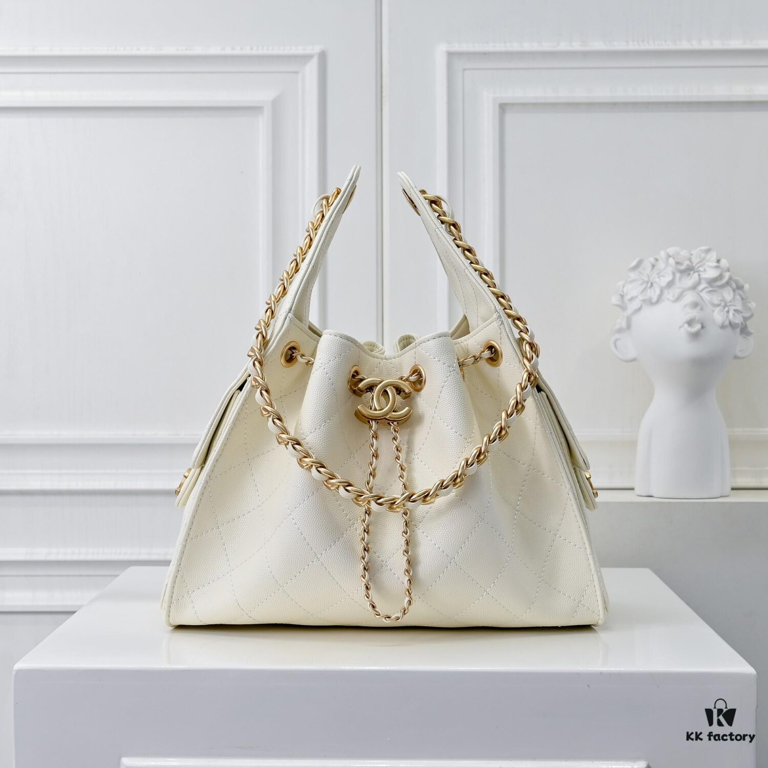 69304ce8f09edb6de4c4e70f Upgraded Chanel 25C Hobo Bag in Quilted Calfskin - Vintage Hip Bag, Small Bucket Bag with Retro Gold Coin Toggle Drawstring, Diamond Quilting, and Classic Chain Design