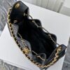 69304cf3f09edb6de4c4e71d Upgraded Chanel 25C Style Hobo Bag in Quilted Calfskin - Vintage Hip Bag, Small Bucket Tote with Retro Gold-Tone Buckle Drawstring, Diamond Quilting, Classic Chain Design