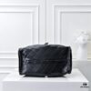 69304cf4f09edb6de4c4e721 Upgraded Chanel 25C Style Oil-Waxed Leather Hobo Bag, Vintage Coin Buckle Drawstring Bucket Bag with Quilted Pattern, Retro Black and Gold, Classic Chain Design