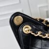 69304cf8f09edb6de4c4e723 Upgraded Chanel 25C Style Oil-Waxed Leather Hobo Bag, Vintage Coin Buckle Drawstring Bucket Bag with Quilted Pattern, Retro Black and Gold, Classic Chain Design