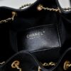 69304cfbf09edb6de4c4e727 Upgraded Chanel 25C Style Oil-Waxed Leather Hobo Bag, Vintage Coin Buckle Drawstring Bucket Bag with Quilted Pattern, Retro Black and Gold, Classic Chain Design