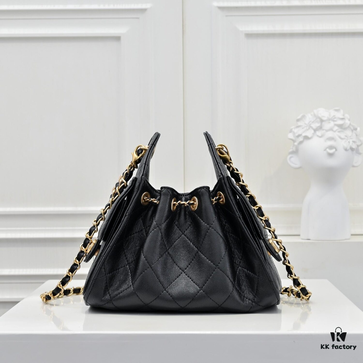 69304cfef09edb6de4c4e729 Mini Chanel 25C Bag Hobo Smooth Quilted Calfskin Bucket Bag with Vintage Gold-Tone Drawstring and Diamond Quilting, Classic Chain Design