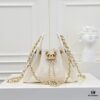 69304d06f09edb6de4c4e72f Mini Chanel 25C Hobo Bag in Quilted Calfskin with Vintage Gold Buckle Drawstring Bucket Design + Diamond Stitching + Retro Black and Gold Tone, Classic Chain Strap, Elegant and Versatile