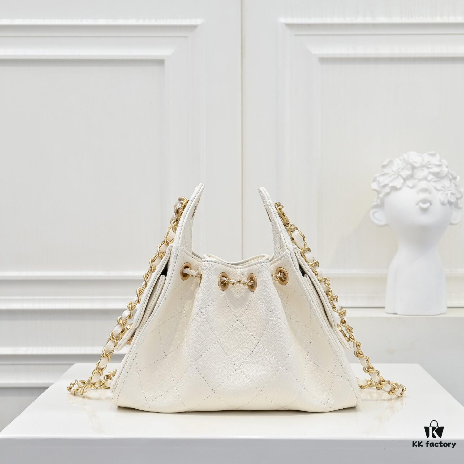 69304d08f09edb6de4c4e731 Mini Chanel 25C Hobo Bag in Quilted Calfskin with Vintage Gold Buckle Drawstring Bucket Design + Diamond Stitching + Retro Black and Gold Tone, Classic Chain Strap, Elegant and Versatile