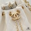 69304d0af09edb6de4c4e734 Mini Chanel 25C Hobo Bag in Quilted Calfskin with Vintage Gold Buckle Drawstring Bucket Design + Diamond Stitching + Retro Black and Gold Tone, Classic Chain Strap, Elegant and Versatile