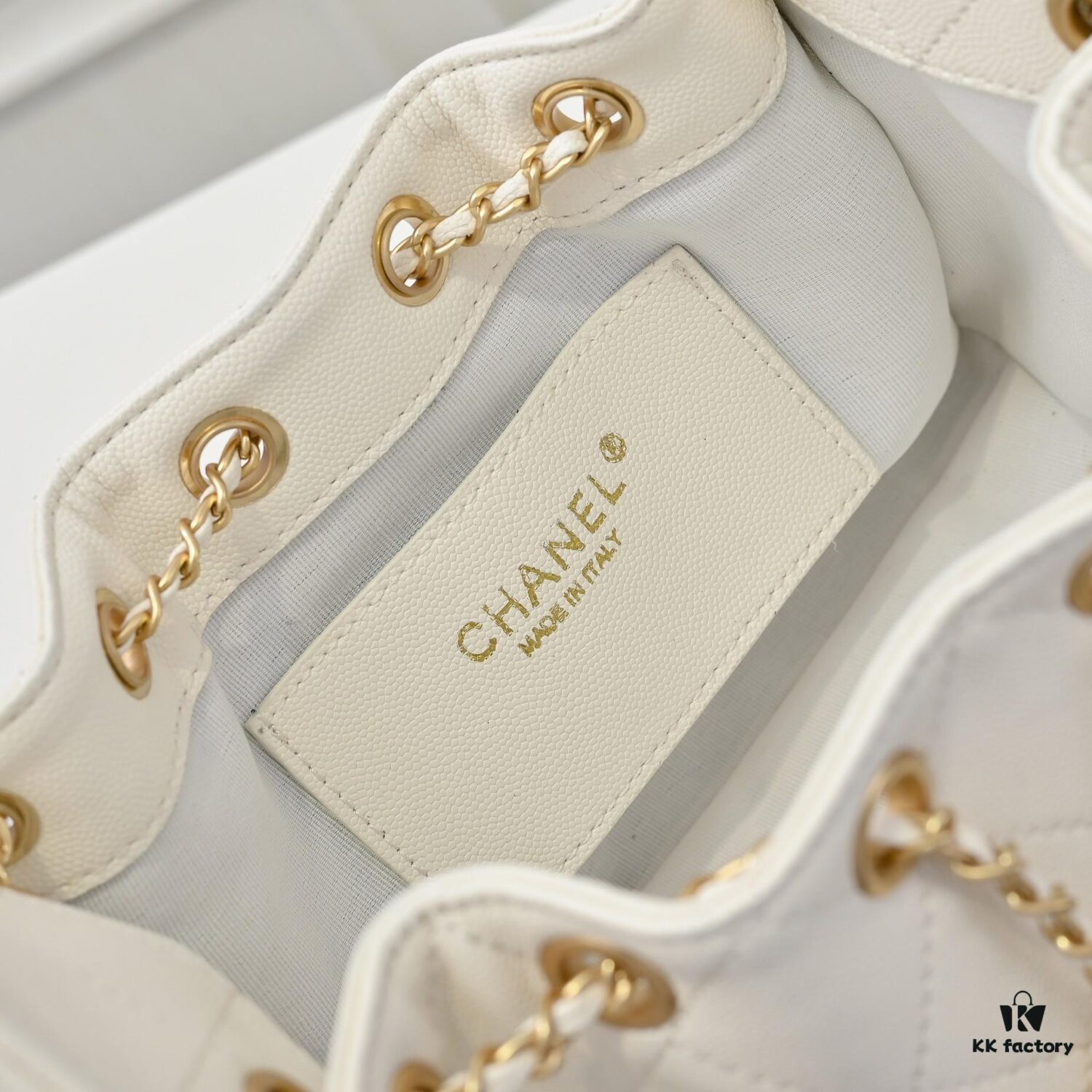 69304d0ff09edb6de4c4e739 Mini Chanel 25C Hobo Bag in Quilted Calfskin with Vintage Gold Buckle Drawstring Bucket Design + Diamond Stitching + Retro Black and Gold Tone, Classic Chain Strap, Elegant and Versatile
