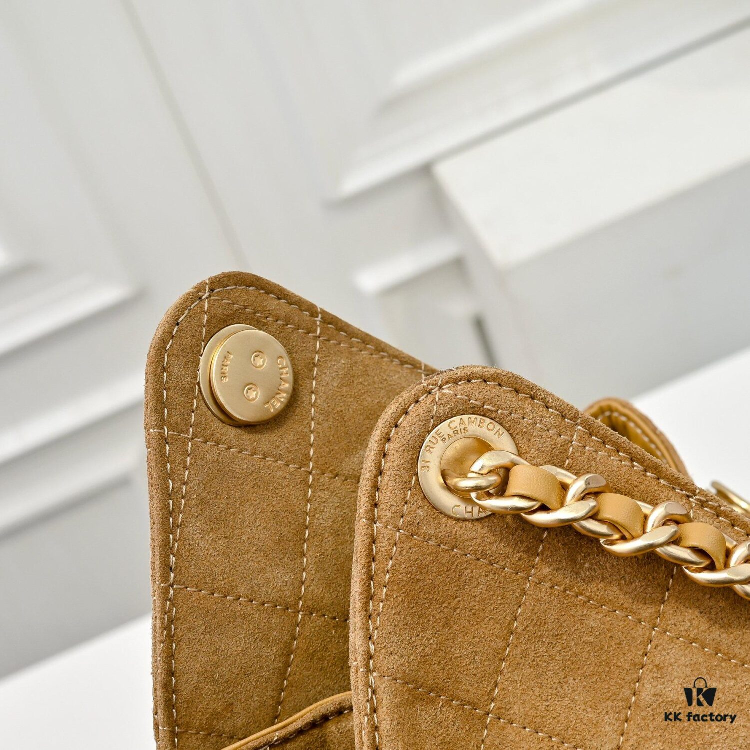69304d15f09edb6de4c4e73d Large Upgraded Chanel 25C Hobo Bag in Suede Calfskin - Vintage Bucket Bag with Drawstring Closure, Quilted Diamond Pattern, Retro Gold-Tone Hardware and Classic Chain Design