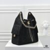 69304d25f09edb6de4c4e74a Large Upgraded Chanel 25C Hobo Bag in Suede Cowhide - Vintage Bucket Bag with Coin Button Drawstring, Diamond Quilting, Retro Black-Gold Tone, Classic Chain Design
