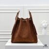 69304d30f09edb6de4c4e757 Large Upgraded Chanel 25C Hobo Bag in Suede Leather - Vintage Gold Buckle Drawstring Bucket Bag with Quilted Pattern, Retro Black and Gold, Classic Chain Design