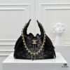 69304d37f09edb6de4c4e75e Upgraded Chanel 25C King Bag Washed Gradient Denim Hobo Bag Small Vintage Coin Button Drawstring Bucket Bag with Quilted Pattern and Retro Black-Gold Tone Chain Design