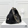 69304d37f09edb6de4c4e761 Upgraded Chanel 25C King Bag Washed Gradient Denim Hobo Bag Small Vintage Coin Button Drawstring Bucket Bag with Quilted Pattern and Retro Black-Gold Tone Chain Design