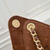 69304d38f09edb6de4c4e762 Large Upgraded Chanel 25C Hobo Bag in Suede Leather - Vintage Gold Buckle Drawstring Bucket Bag with Quilted Pattern, Retro Black and Gold, Classic Chain Design