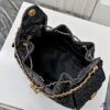 69304d3ef09edb6de4c4e76a Upgraded Chanel 25C King Bag Washed Gradient Denim Hobo Bag Small Vintage Coin Button Drawstring Bucket Bag with Quilted Pattern and Retro Black-Gold Tone Chain Design