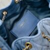69304d44f09edb6de4c4e771 Upgraded Chanel 25C Style Washed Gradient Denim Hobo Bag - Mini Vintage Hipster Crossbody Bucket Bag with Coin Buckle Drawstring, Quilted Pattern, Retro Black-Gold Trim and Classic Chain Strap