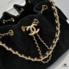 69304d4af09edb6de4c4e774 Upgraded Chanel 25C Hobo Bag in Sanded Calfskin - Mini Fringe Shoulder Bag with Vintage Coin Toggle Drawstring, Quilted Design, Retro Black and Gold Hardware, Classic Chain Detail