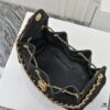 69304d4cf09edb6de4c4e776 Upgraded Chanel 25C Hobo Bag in Sanded Calfskin - Mini Fringe Shoulder Bag with Vintage Coin Toggle Drawstring, Quilted Design, Retro Black and Gold Hardware, Classic Chain Detail