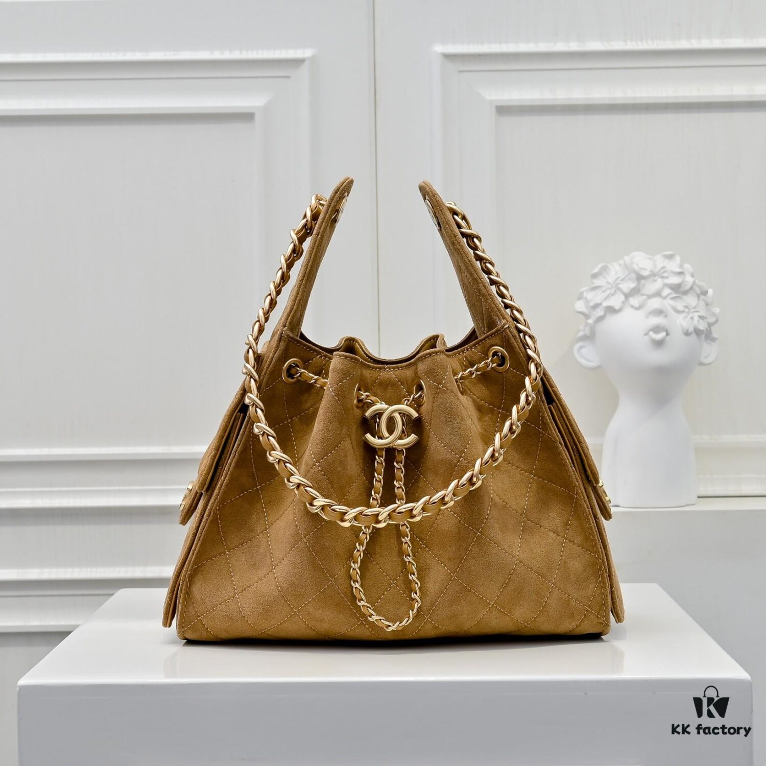 69304d4ef09edb6de4c4e777 Upgraded Chanel 25C Hobo Bag in Sanded Calfskin - Mini Fringe Shoulder Bag with Vintage Coin Toggle Drawstring, Quilted Design, Retro Black-Gold Finish, Classic Chain Strap