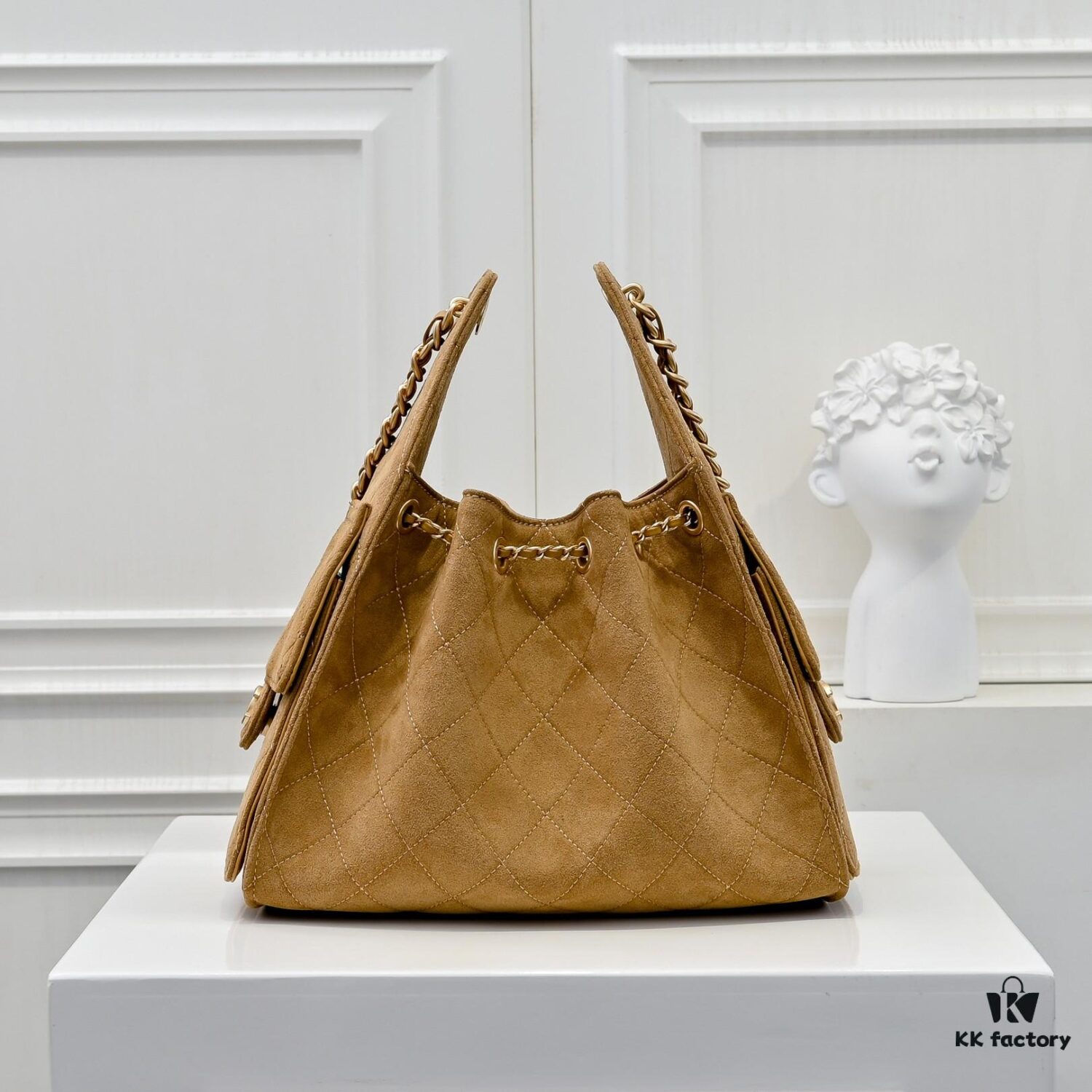 69304d50f09edb6de4c4e779 Upgraded Chanel 25C Hobo Bag in Sanded Calfskin - Mini Fringe Shoulder Bag with Vintage Coin Toggle Drawstring, Quilted Design, Retro Black-Gold Finish, Classic Chain Strap