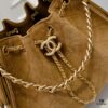 69304d52f09edb6de4c4e77a Upgraded Chanel 25C Hobo Bag in Sanded Calfskin - Mini Fringe Shoulder Bag with Vintage Coin Toggle Drawstring, Quilted Design, Retro Black-Gold Finish, Classic Chain Strap