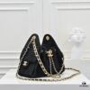 69304d67f09edb6de4c4e796 Mini Chanel 25C Bag Hobo Suede Crossbody Bucket Bag with Vintage Coin Toggle Drawstring, Quilted Design, Retro Black and Gold Hardware, Classic Chain Strap