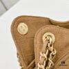 69304d6ef09edb6de4c4e79f Mini Chanel 25C Bag Hobo Suede Crossbody Bucket Bag with Vintage Coin Toggle Drawstring, Diamond Quilting, Retro Black Gold Hardware, Classic Chain Design