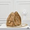 69304d70f09edb6de4c4e7a2 Mini Chanel 25C Bag Hobo Suede Crossbody Bucket Bag with Vintage Coin Toggle Drawstring, Diamond Quilting, Retro Black Gold Hardware, Classic Chain Design