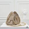 69304d75f09edb6de4c4e7a8 Mini Chanel 25C Hobo Bag in Suede, Crossbody Bucket Bag with Vintage Coin Toggle Drawstring, Diamond Quilting, Retro Black-Gold Hardware, Classic Chain Design