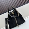 69304d88f09edb6de4c4e7c2 Large Vegan Leather Hobo Bag, Suede Finish, Upgraded Chanel 25C Style, Vintage Coin Button Drawstring Bucket Bag with Diamond Quilting, Retro Black-Gold Hardware, Classic Chain Design