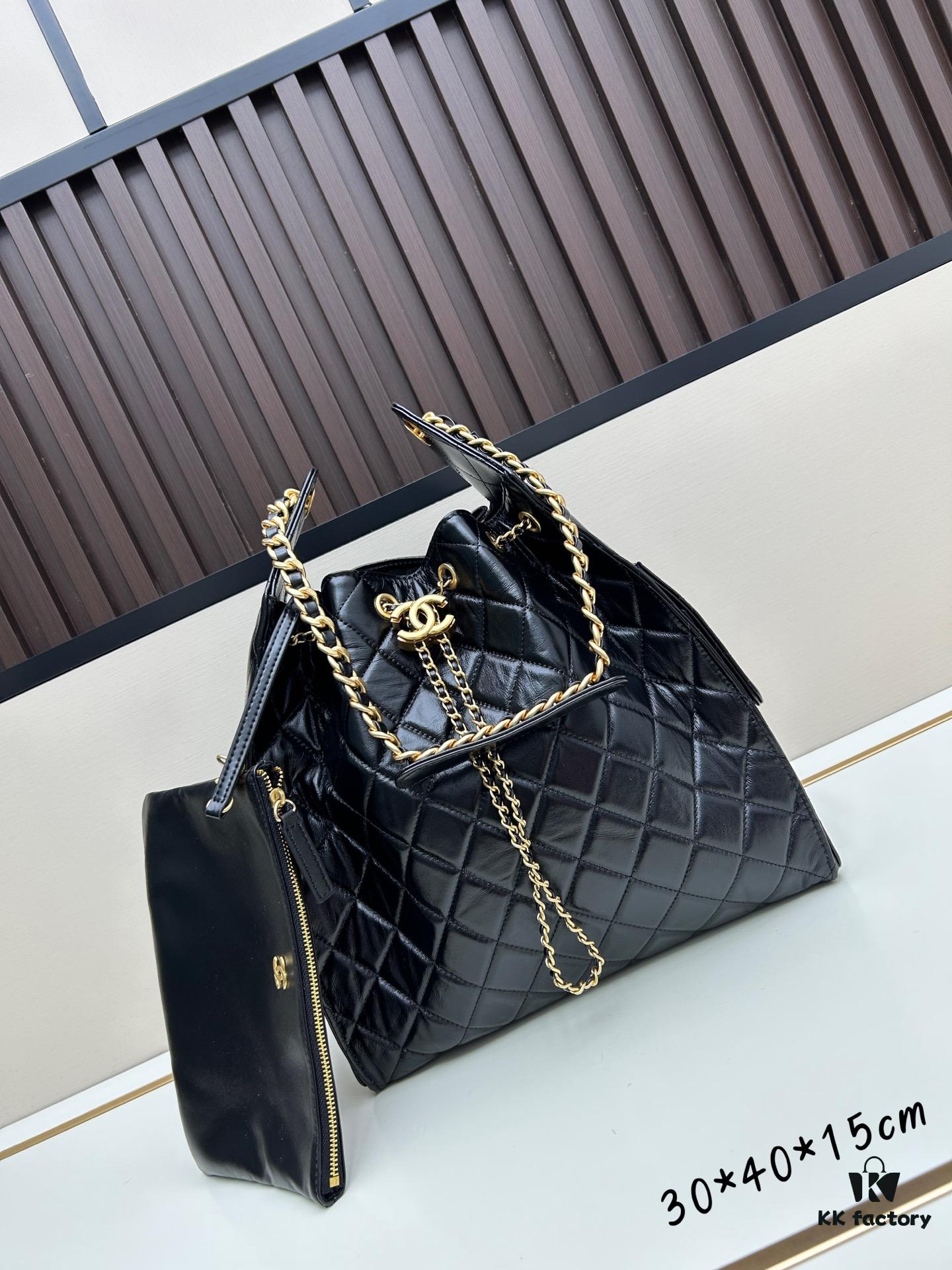 69304d8ff09edb6de4c4e7ca Large Vegan Leather Hobo Bag, Suede Finish, Upgraded Chanel 25C Style, Vintage Coin Button Drawstring Bucket Bag with Diamond Quilting, Retro Black-Gold Hardware, Classic Chain Design