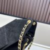 69304d91f09edb6de4c4e7cf Large Vegan Leather Hobo Bag, Suede Finish, Upgraded Chanel 25C Style, Vintage Coin Button Drawstring Bucket Bag with Diamond Quilting, Retro Black-Gold Hardware, Classic Chain Design