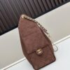 69304d9af09edb6de4c4e7d9 Large Size Suede, Matte Finish, Upgraded Chanel 25C Style Hobo Bag with Vintage Gold Coin Drawstring Closure, Quilted Design, Retro Black and Gold Hardware, Classic Chain Detail