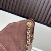 69304d9cf09edb6de4c4e7da Large Size Suede, Matte Finish, Upgraded Chanel 25C Style Hobo Bag with Vintage Gold Coin Drawstring Closure, Quilted Design, Retro Black and Gold Hardware, Classic Chain Detail