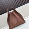 69304d9df09edb6de4c4e7db Large Size Suede, Matte Finish, Upgraded Chanel 25C Style Hobo Bag with Vintage Gold Coin Drawstring Closure, Quilted Design, Retro Black and Gold Hardware, Classic Chain Detail
