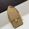 69304d9ff09edb6de4c4e7de Large Size Suede, Frosted, Upgraded Chanel 25C Style Hobo Bag, Vintage Coin Button Drawstring Bucket Bag with Diamond Quilting and Retro Black-Gold Tone, Classic Chain Design