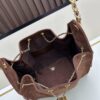 69304da0f09edb6de4c4e7e1 Large Size Suede, Matte Finish, Upgraded Chanel 25C Style Hobo Bag with Vintage Gold Coin Drawstring Closure, Quilted Design, Retro Black and Gold Hardware, Classic Chain Detail