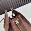 69304da1f09edb6de4c4e7e2 Large Size Suede, Matte Finish, Upgraded Chanel 25C Style Hobo Bag with Vintage Gold Coin Drawstring Closure, Quilted Design, Retro Black and Gold Hardware, Classic Chain Detail