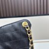 Large Size Suede, Matte Finish, Upgraded Chanel 25C Style Hobo Bag with Vintage Coin Buckle Drawstring Bucket Bag + Diamond Quilting + Retro Black and Gold, Classic Chain Design