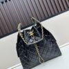 69304db0f09edb6de4c4e7f6 Large Vegan Leather Hobo Bag, Suede Finish, Upgraded Chanel 25C Style, Vintage Coin Button Drawstring Bucket Bag with Diamond Quilting, Retro Black-Gold Hardware, Classic Chain Design
