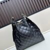 69304db1f09edb6de4c4e7f8 Large Vegan Leather Hobo Bag, Suede Finish, Upgraded Chanel 25C Style, Vintage Coin Button Drawstring Bucket Bag with Diamond Quilting, Retro Black-Gold Hardware, Classic Chain Design