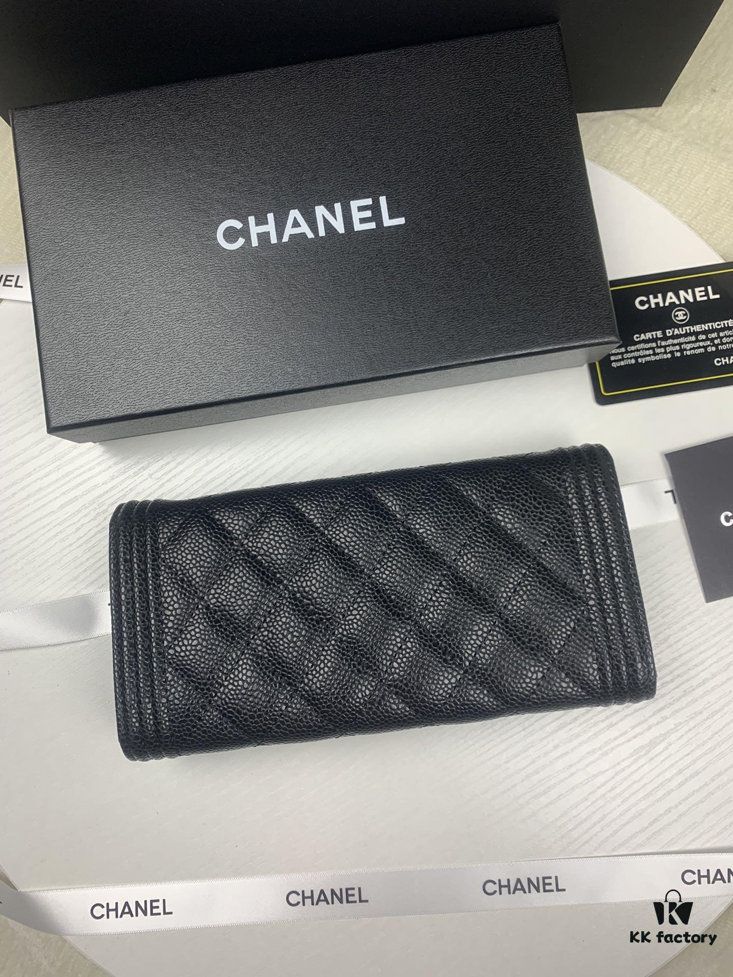 69304db5f09edb6de4c4e7fc CHANEL Le Boy Long Wallet - Model A80286, Calfskin Leather with Hardware, Authentic Quality, Complete Packaging