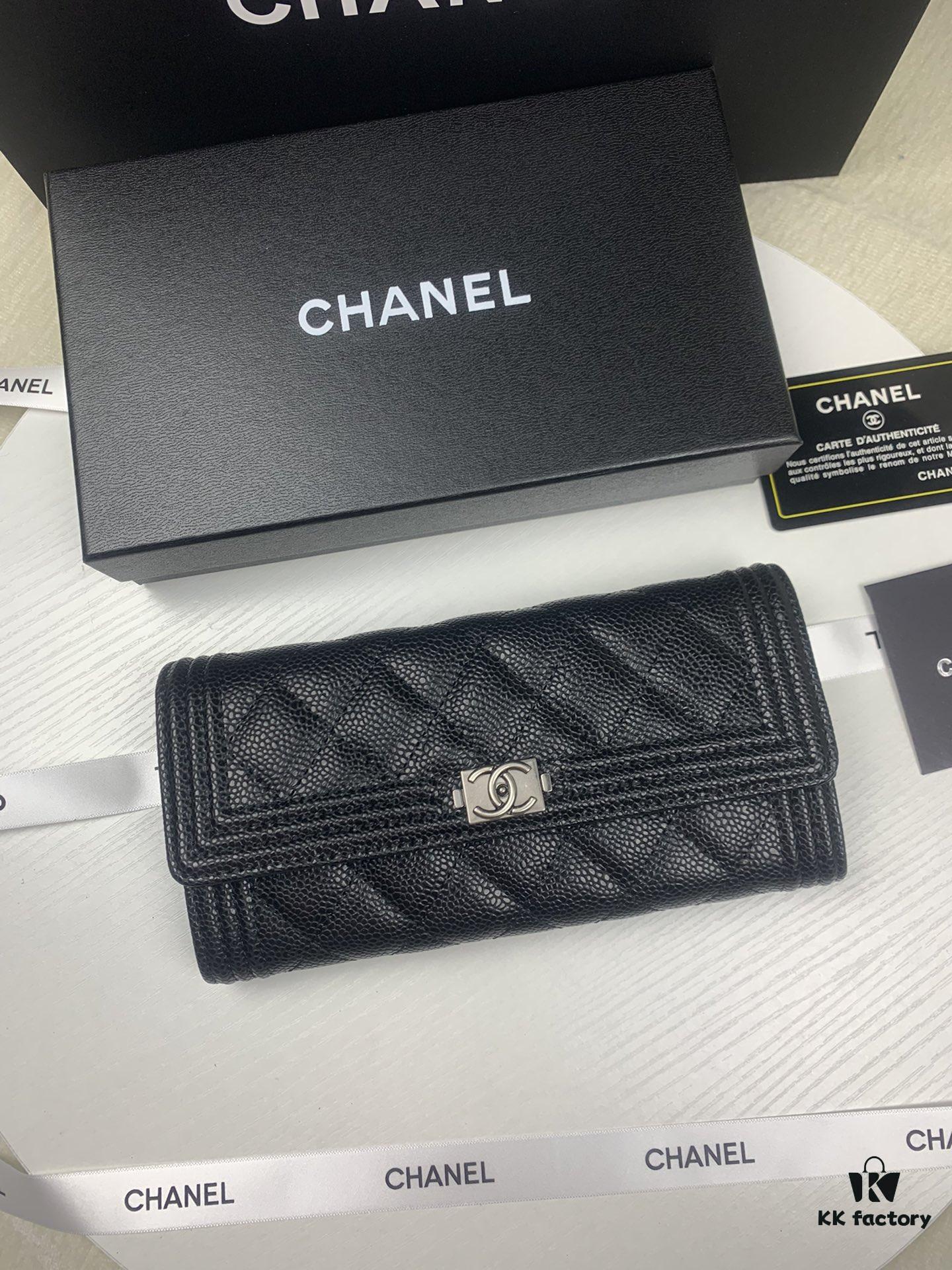 69304db6f09edb6de4c4e7fe CHANEL Le Boy Long Wallet - Model A80286, Calfskin Leather with Hardware, Authentic Quality, Complete Packaging