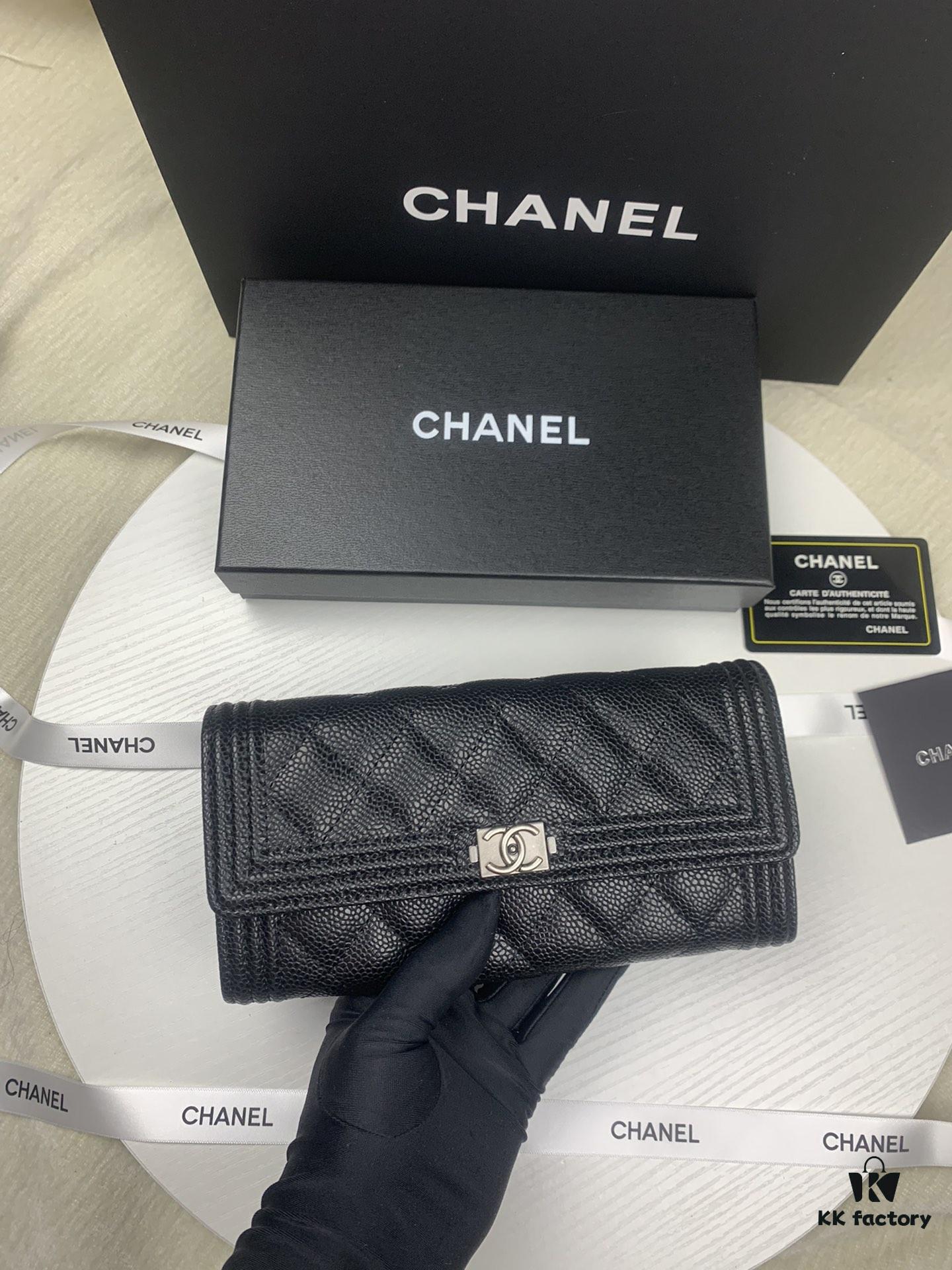 69304db8f09edb6de4c4e7ff CHANEL Le Boy Long Wallet - Model A80286, Calfskin Leather with Hardware, Authentic Quality, Complete Packaging