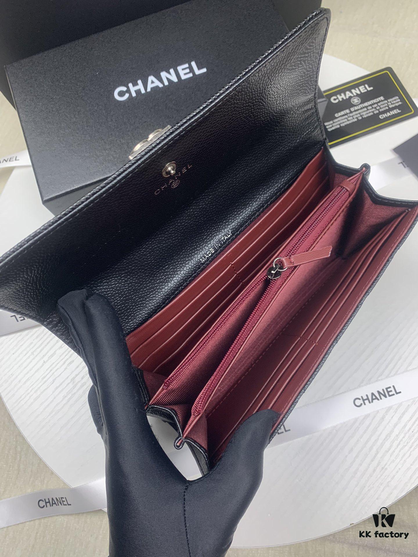 69304db8f09edb6de4c4e800 CHANEL Le Boy Long Wallet - Model A80286, Calfskin Leather with Hardware, Authentic Quality, Complete Packaging