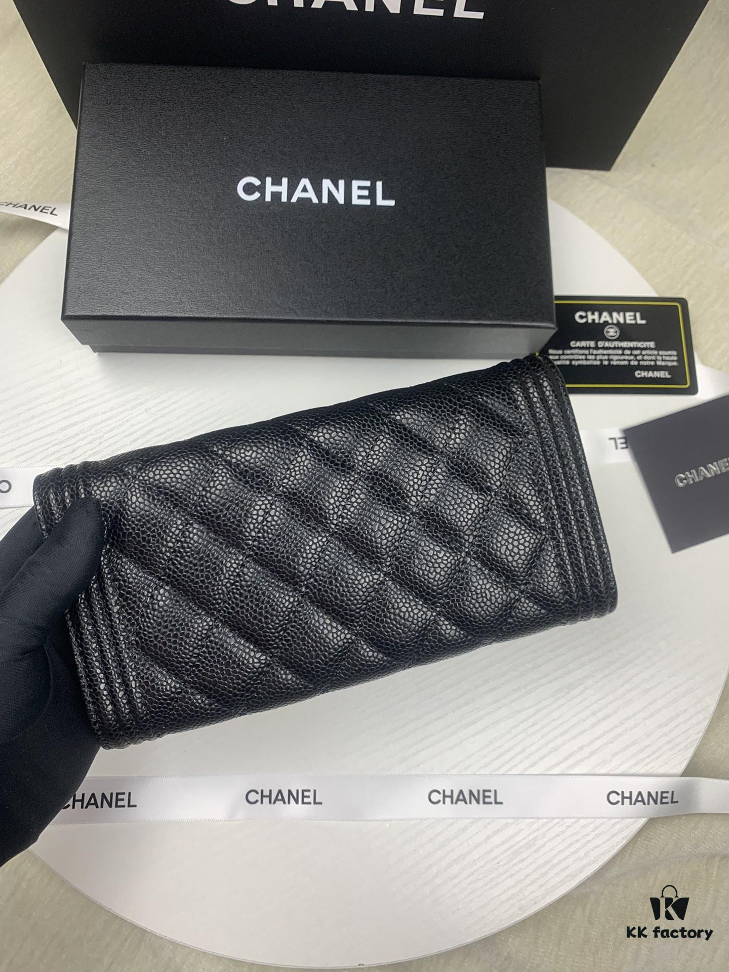 69304dc5f09edb6de4c4e810 CHANEL Le Boy Long Wallet, Model A80286, Calfskin with Gold-Tone Hardware, Original Quality, Complete Packaging Included! Dimensions: 10.5 x 19 x 3 cm, Color: Quilted Beige with Golden Clasp
