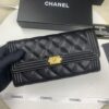 69304dc6f09edb6de4c4e811 CHANEL Le Boy Long Wallet, Model A80286, Calfskin with Gold-Tone Hardware, Original Quality, Complete Packaging Included! Dimensions: 10.5 x 19 x 3 cm, Color: Quilted Beige with Golden Clasp
