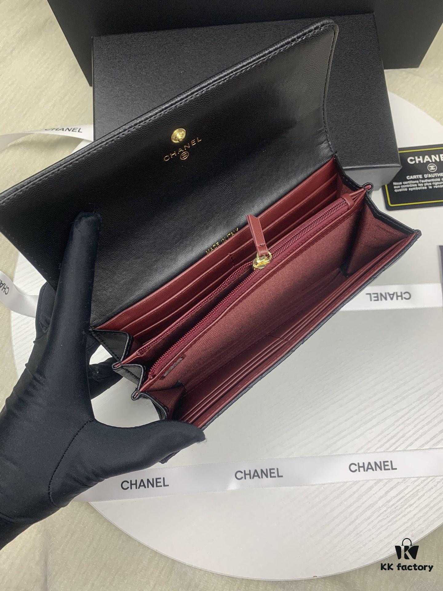 69304dc7f09edb6de4c4e812 CHANEL Le Boy Long Wallet, Model A80286, Lambskin with Gold-Tone Hardware, Original Quality, Complete Packaging, Size 10.5 x 19 x 3 cm, Color: Beige Lambskin with Gold Clasp