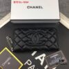 69304dcef09edb6de4c4e81c Chanel 15C-169# Small Lambskin Quilted Single-Zip Wallet in Black with White Trim or All Black