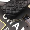 69304dcff09edb6de4c4e81d Chanel 15C-169# Small Lambskin Quilted Single-Zip Wallet in Black with White Trim or All Black