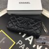 69304dcff09edb6de4c4e81e Chanel 15C-169# Small Lambskin Quilted Single-Zip Wallet in Black with White Trim or All Black
