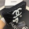 69304dd4f09edb6de4c4e824 Chanel 15C-169# Small Lambskin Quilted Single-Zip Wallet in Black with White or Black Trim